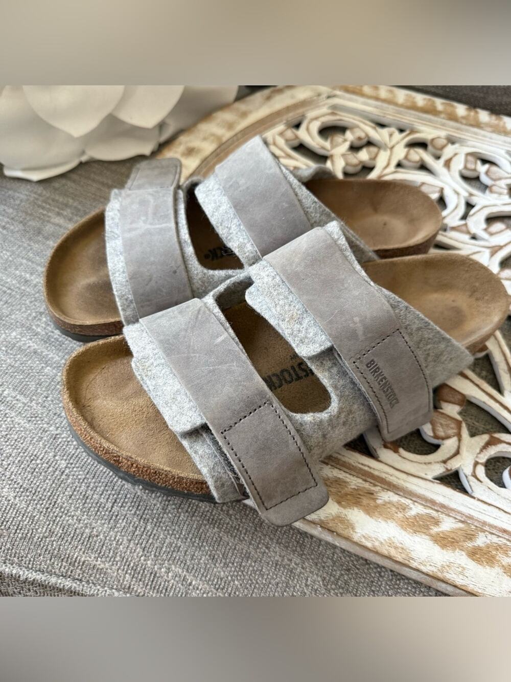 Birkenstock Gray Slide Sandals Shoes Women’s 10 41
